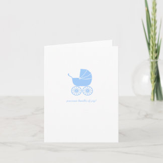 Cadeau Baby Shower Kaart Blauwe Wandelwagen