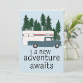 Cadeau Baby Shower voor Ouderwetse Truck Camper RV Kaart (Staand voorkant)