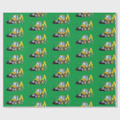 Cadeau Backhoe dans le papier d'enveloppement de neige (Plat)