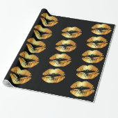 Cadeau Baisers d'or de luxe de lèvres sur le papier (Déroulé)