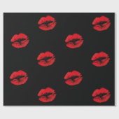 Cadeau Baisers rouges romantiques de lèvres sur le papier (Plat)