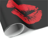 Cadeau Baisers rouges romantiques de lèvres sur le papier (Coin rond)