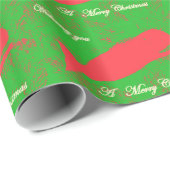 Cadeau baleines rouges sur le papier d'emballage de Noël (Coin rond)