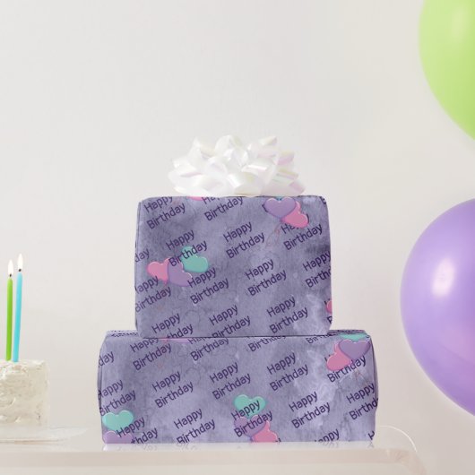 Cadeau Ballons cardiaques Papier d'enveloppement d'annive (Cadeaux de fête)