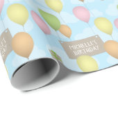 Cadeau Ballons colorés papier Motif d'anniversaire (Coin rond)