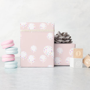 Cadeau Ballons d'anniversaire papier d'emballage rose