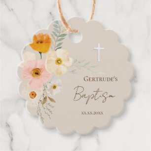 Cadeau Baptême délicat bouquet étiquettes de faveur