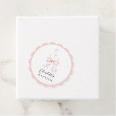 Cadeau Baptême rose Bow Favoriser les étiquettes (En situation)