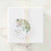 Cadeau Baptêmes blanc Hydrangée Favoriser les étiquettes (En situation)