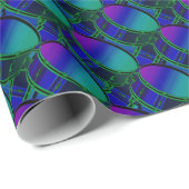 Cadeau Bass Drum Tons de papier d'enveloppement Motif ble (Coin rond)