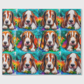 Cadeau Basset hound dogs motif Wrapper Papier (Plat)