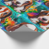 Cadeau Basset hound dogs motif Wrapper Papier (Coin)