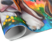 Cadeau Basset hound dogs motif Wrapper Papier (Coin rond)