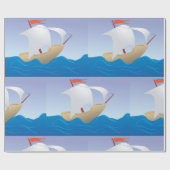 Cadeau Bateau À Voile Sur Papier Wrapping (Plat)