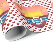 Cadeau Bateau de croisière Sunset Hearts Papier d'envelop (Coin rond)