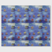 Cadeau Bateaux Dessin Papier à envelopper brillant, 30 po (Plat)