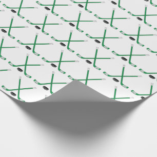 Cadeau Bâtons de hockey croisés et papier d'enrobage