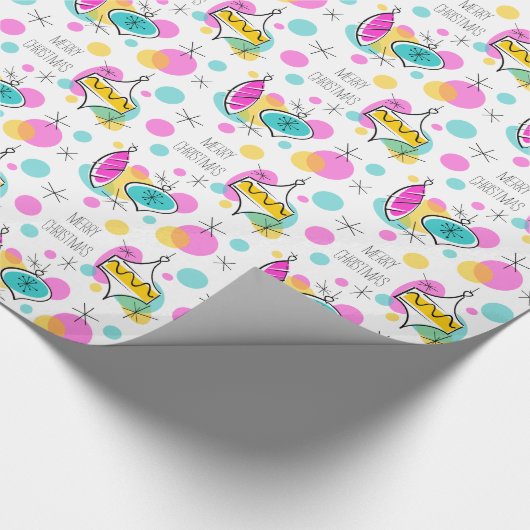 Cadeau Baubles Arbre Rétro Joyeux papier d'emballage de N (Coin)