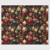 Cadeau Baubles de Noël brillants 2 papier d'enveloppement (Plat)