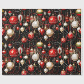 Cadeau Baubles de Noël brillants 3 papier d'enveloppement (Plat)