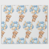 Cadeau Bear Balloon Boy Cute Wrapper Papier (Plat)