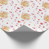 Cadeau Bear Valentine's Day Wrapping Papier (Coin)