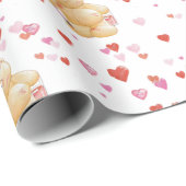 Cadeau Bear Valentine's Day Wrapping Papier (Coin rond)