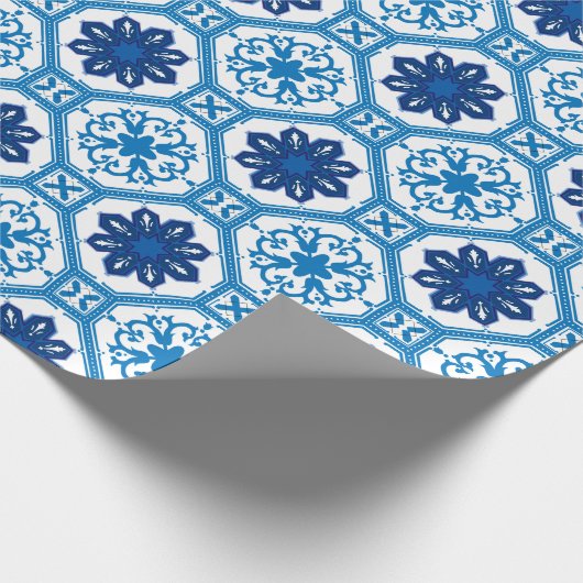 Cadeau 💙 Beau bleu Azulejos I Envelopper du papier (Coin)