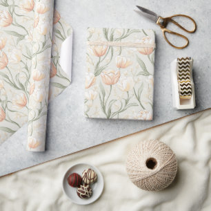 Cadeau Beau Boho Tulip Flower Wrapping Papier