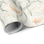 Cadeau Beau Boho Tulip Flower Wrapping Papier (Coin rond)