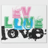 Cadeau Beau LOVE BLACK ROSE VERT Wrapper Papier (Plat)