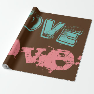 Cadeau Beau LOVE BROWN PINK VERT Wrapping papier