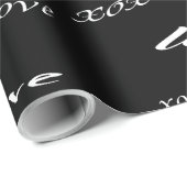Cadeau Beau noir et blanc Love Xoxo Wrapping Papier (Coin rond)