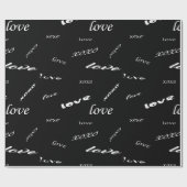 Cadeau Beau noir et blanc Love Xoxo Wrapping Papier (Plat)