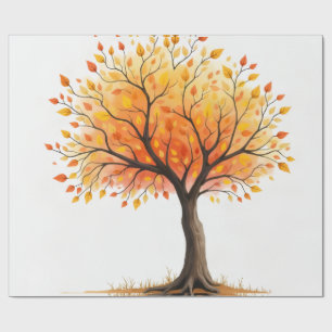 Cadeau Beau Papier d'Emballage d'Arbre d'Automne