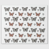 Cadeau "Beau Papier d'enveloppement à thème papillon. (Plat)