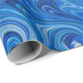 Cadeau Beau papier d'enveloppement bleu (Coin rond)