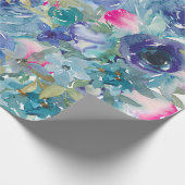 Cadeau Beau papier d'enveloppement de fleurs d'aquarelle (Coin)