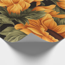 Beau papier d'enveloppement de tournesol