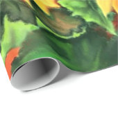 Cadeau Beau papier enveloppant trois tournesols (Coin rond)