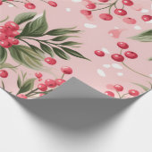 Cadeau Beau papier floral de Noël rose (Coin)