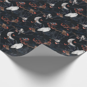 Cadeau Beau papier Motif de bois d'hiver