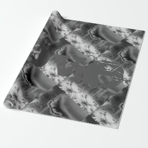 Cadeau beau papillon gris papier d'enveloppement NOIR