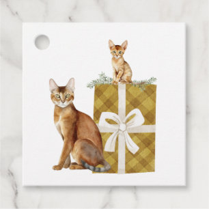 Cadeau Beaux chats abyssiniens sur un paquet étiquettes c