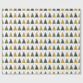 Cadeau Beaux sapins de Noël et étoiles Papier d'enveloppe (Plat)