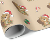 Cadeau Beaver Animaux de Noël Papier d'enveloppement de c (Coin rond)