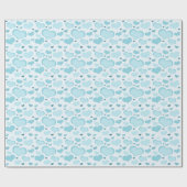 Cadeau Bébé Bleu Coeurs Papier à envelopper - Motif migno (Plat)