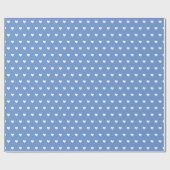 Cadeau Bébé Coeurs bleu et blanc | Papier d'enrobage pers (Plat)