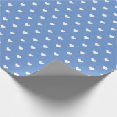 Cadeau Bébé Coeurs bleu et blanc | Papier d'enrobage pers (Coin)