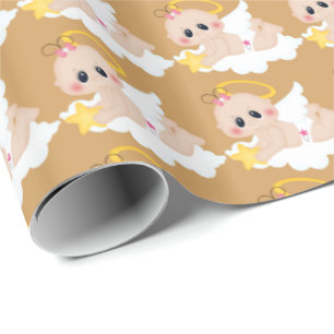 Cadeau Bébé fille Angel papier d'emballage